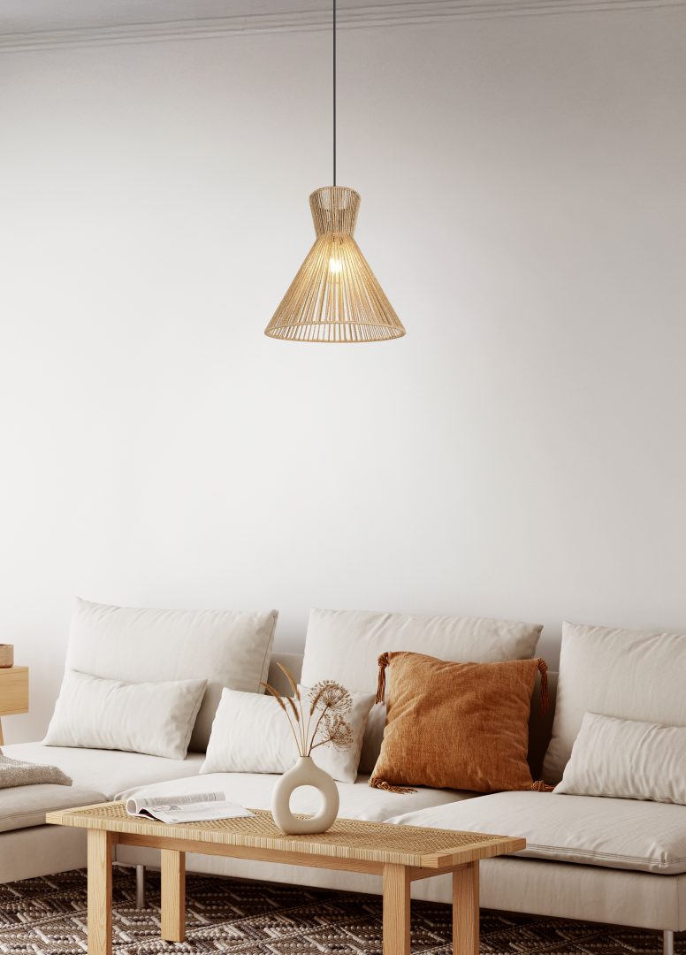 Rippuv valgusti E27 looduslik värv/paberniit - Image 2