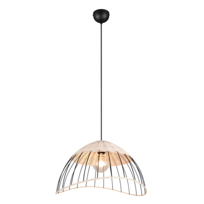 Rippuv valgusti E27 must/rattan