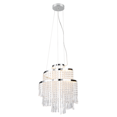 Rippuv valgusti LED 38 cm hõbedane/transparentne