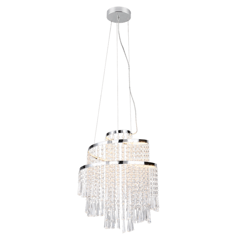 Rippuv valgusti LED 38 cm hõbedane/transparentne