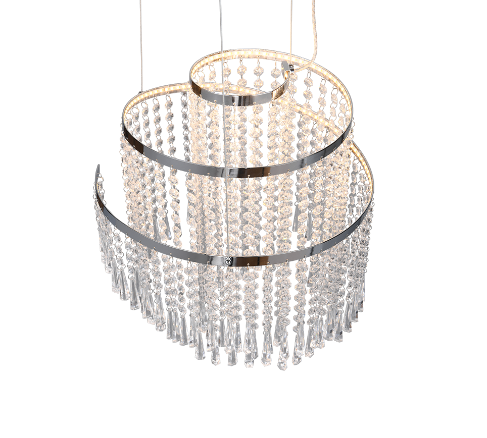 Rippuv valgusti LED 38 cm hõbedane/transparentne - Image 4