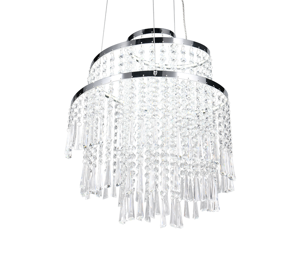 Rippuv valgusti LED 38 cm hõbedane/transparentne - Image 8