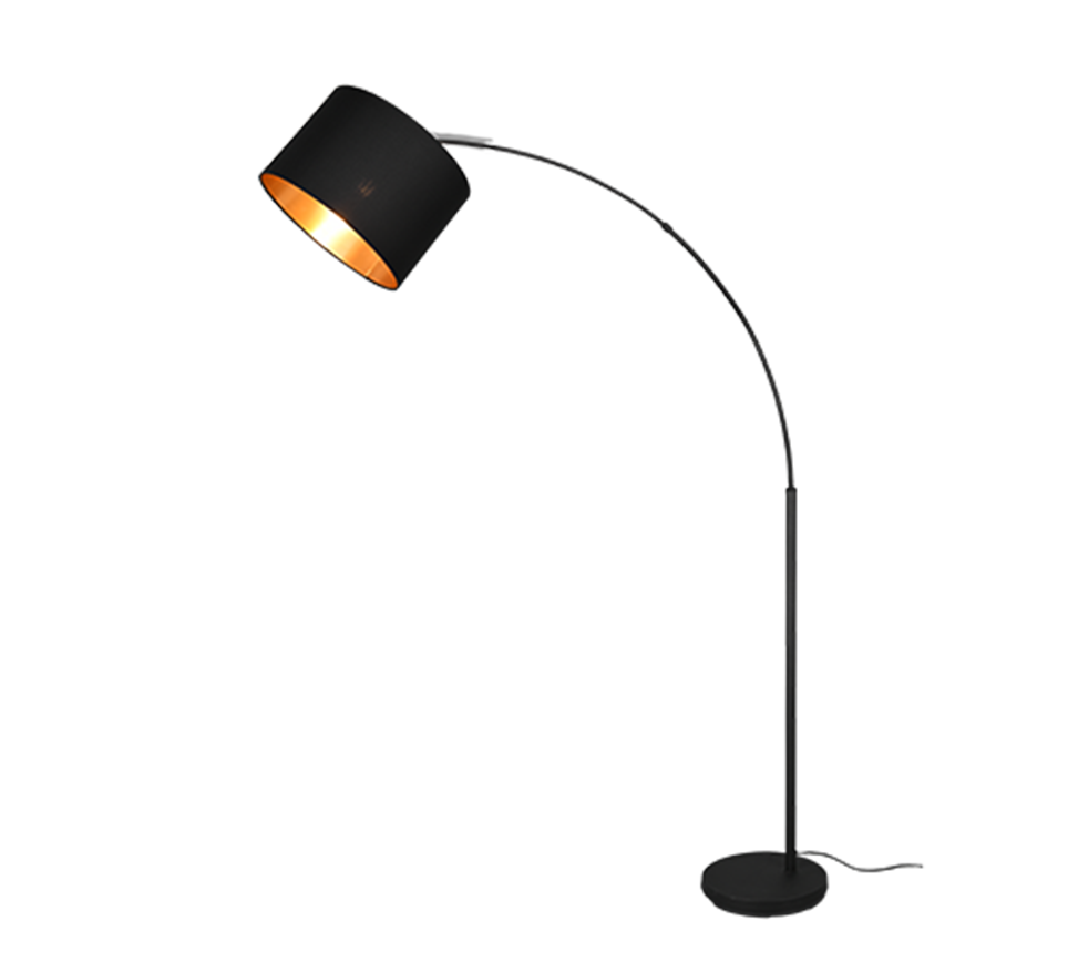 Bolivia põrandavalgusti E27 matt must/kuld