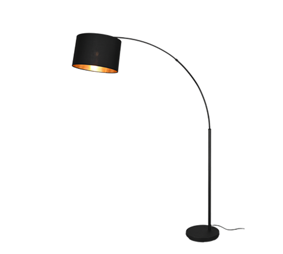 Bolivia põrandavalgusti E27 matt must/kuld - Image 3