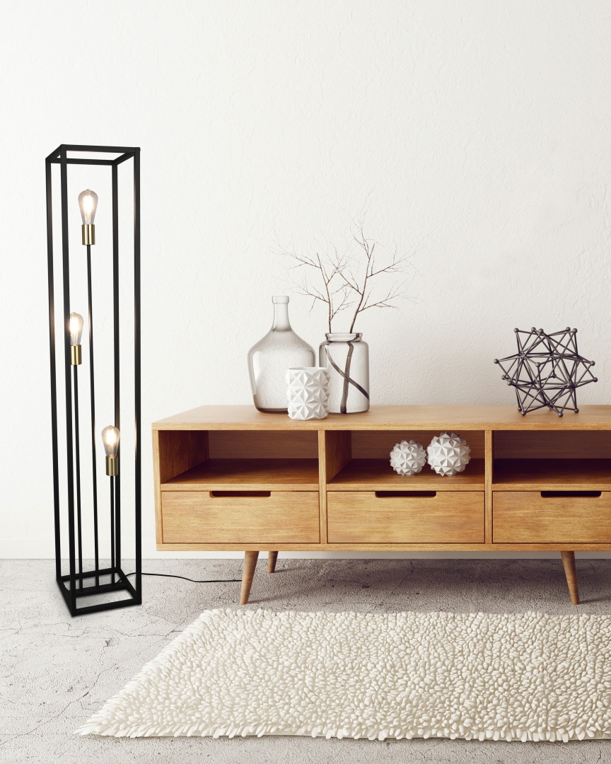 Vito põrandavalgusti 3xE27 must - Image 2