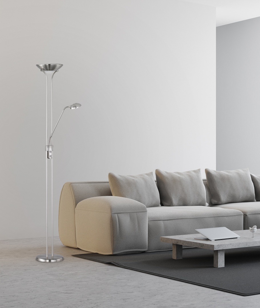 LED põrandalamp ülesvalgusti hõbedane - Image 2