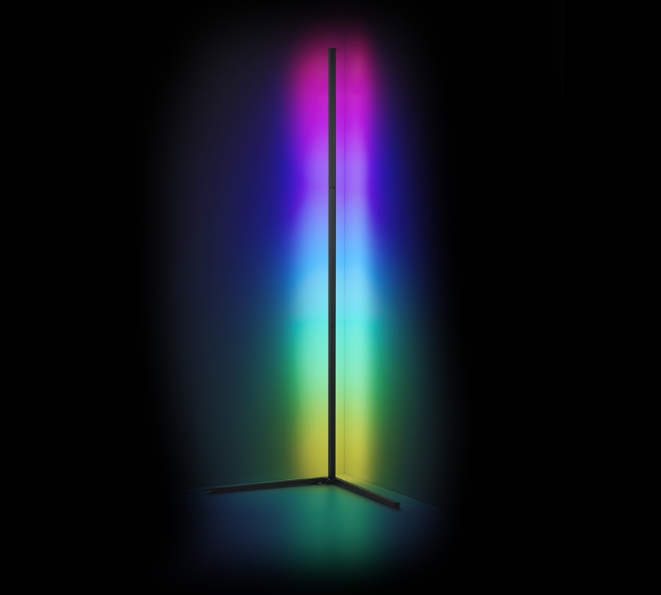 LED põrandalamp must RGB