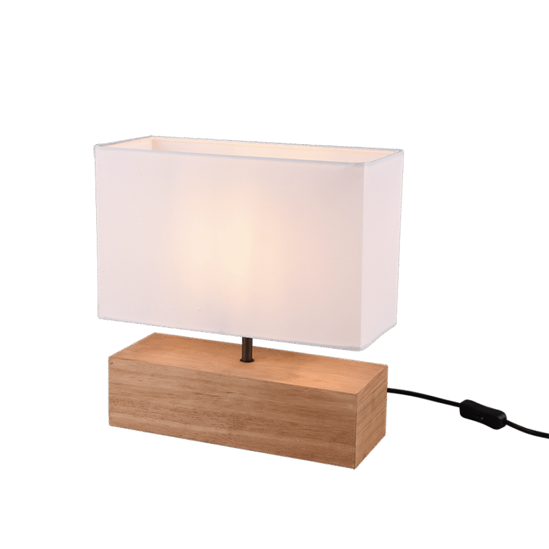 Puidust laualamp 30 cm E27 valge