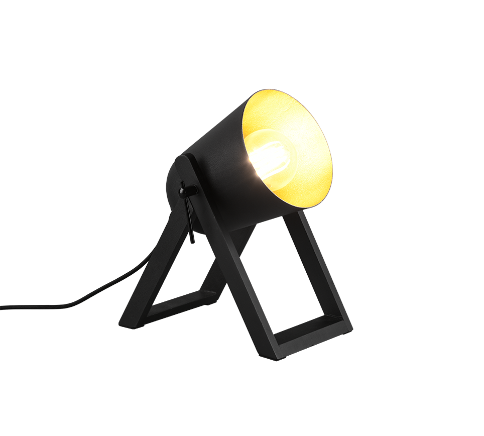 Marc laualamp E27 matt must/kuld