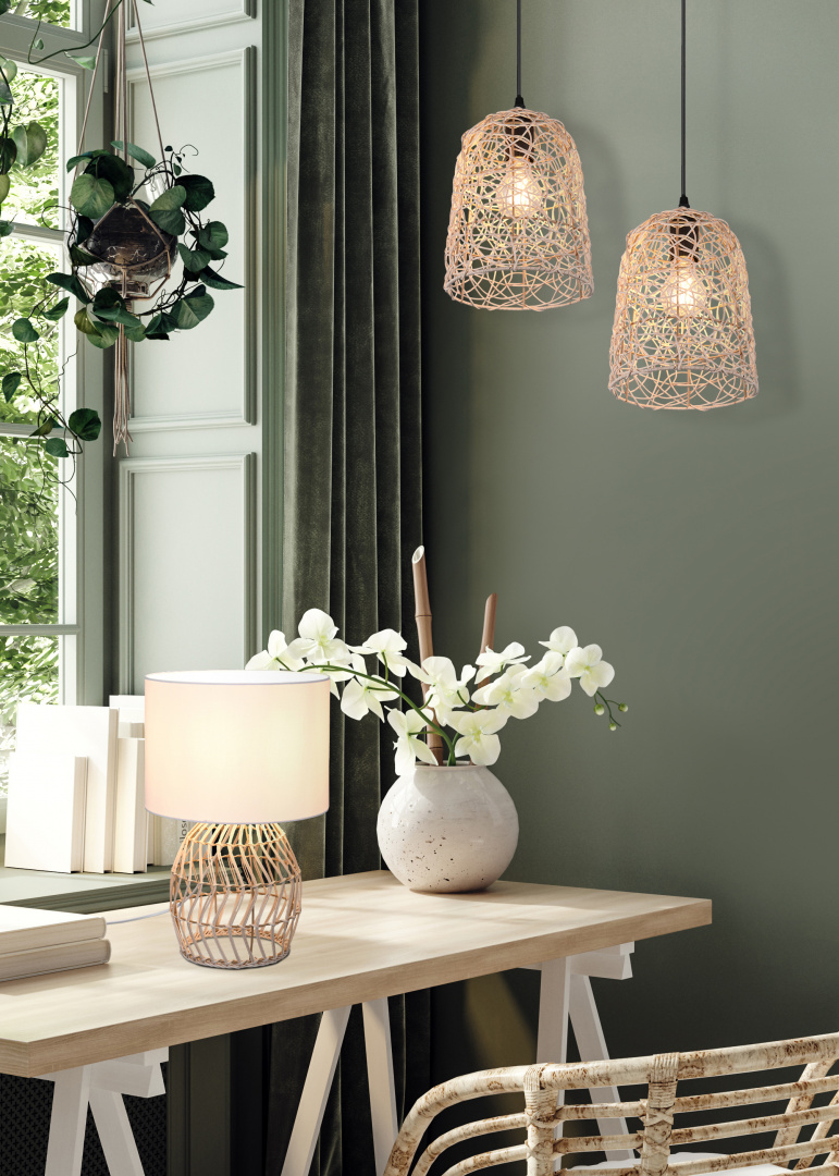 Rike lauavalgusti E27 naturaalne värv/punutud rattan - Image 2