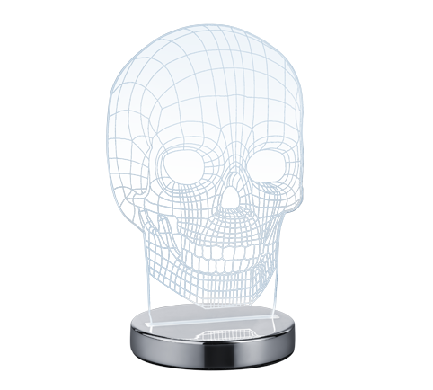 Hõbedane kolju LED laualamp - Image 4