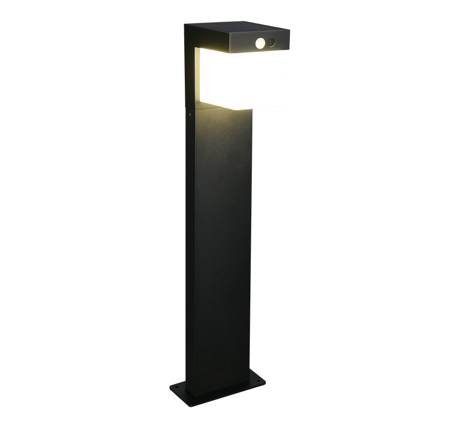 Colombo hübriidne päikese LED postvalgusti 50 cm must liikumis- ja hämarusandur 4000K