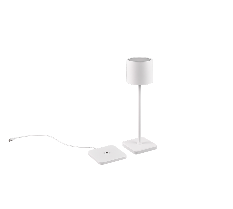 Välistingimustes kasutatav LED laualamp matt valge laaditav - Image 2