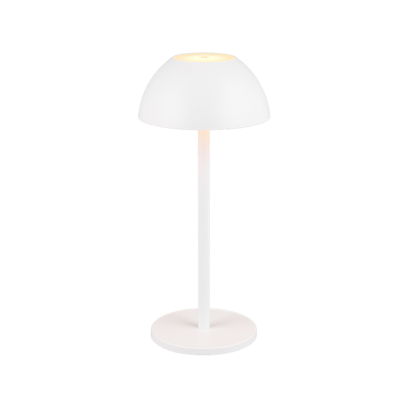 Välistingimustes kasutatav LED laualamp matt valge laaditav