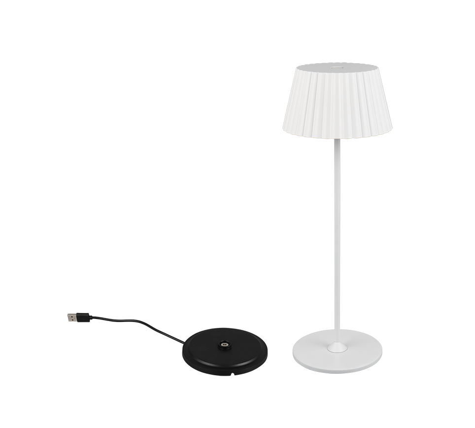 Välistingimustes kasutatav LED laualamp matt valge laaditav - Image 4