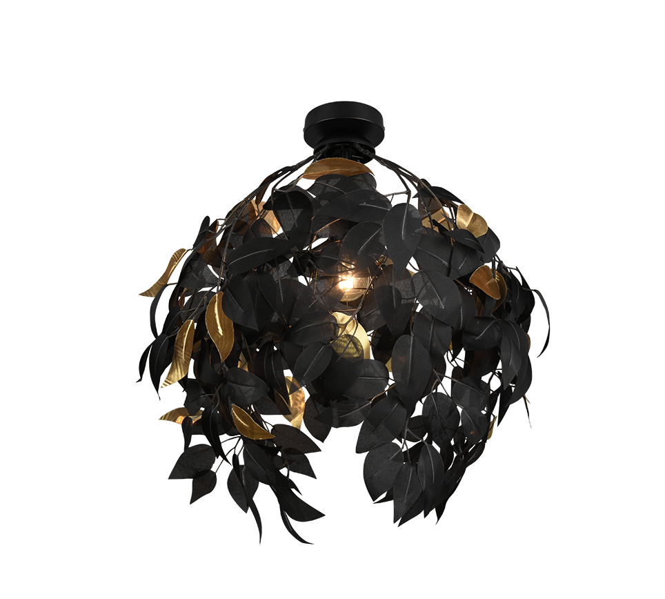 Laevalgusti 38 cm E27 must matte