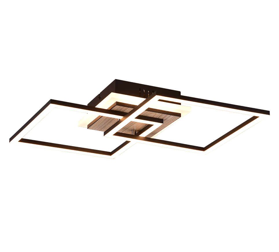 Laevalgusti Giro LED ruudukujuline puuimitatsioon/matt must