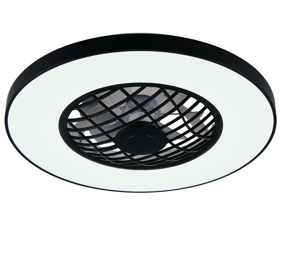 Linköping LED ceiling fan black RGB - Image 2