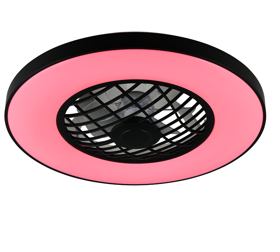 Linköping LED ceiling fan black RGB - Image 3