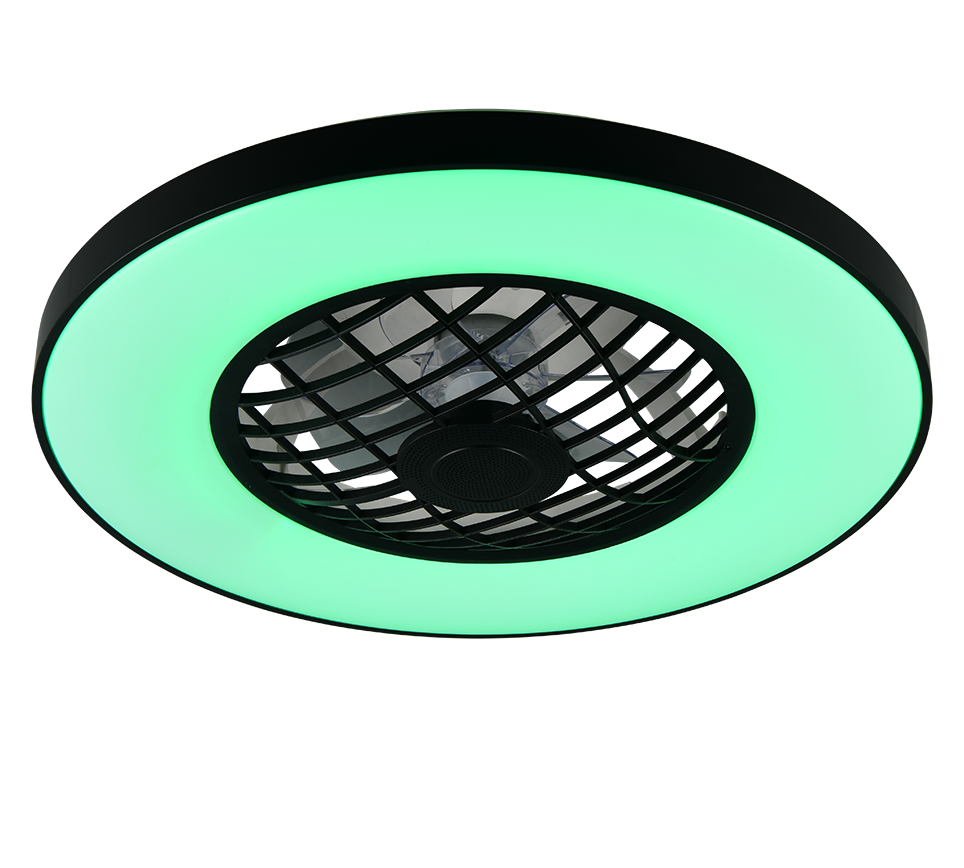 Linköping LED ceiling fan black RGB - Image 4