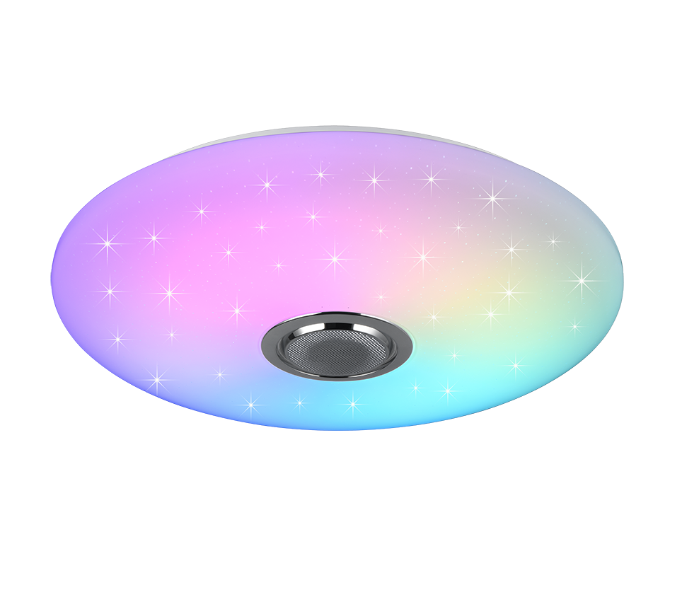 Laevalgusti Musica LED 58 cm valge Bluetooth kõlariga starlight RGBW