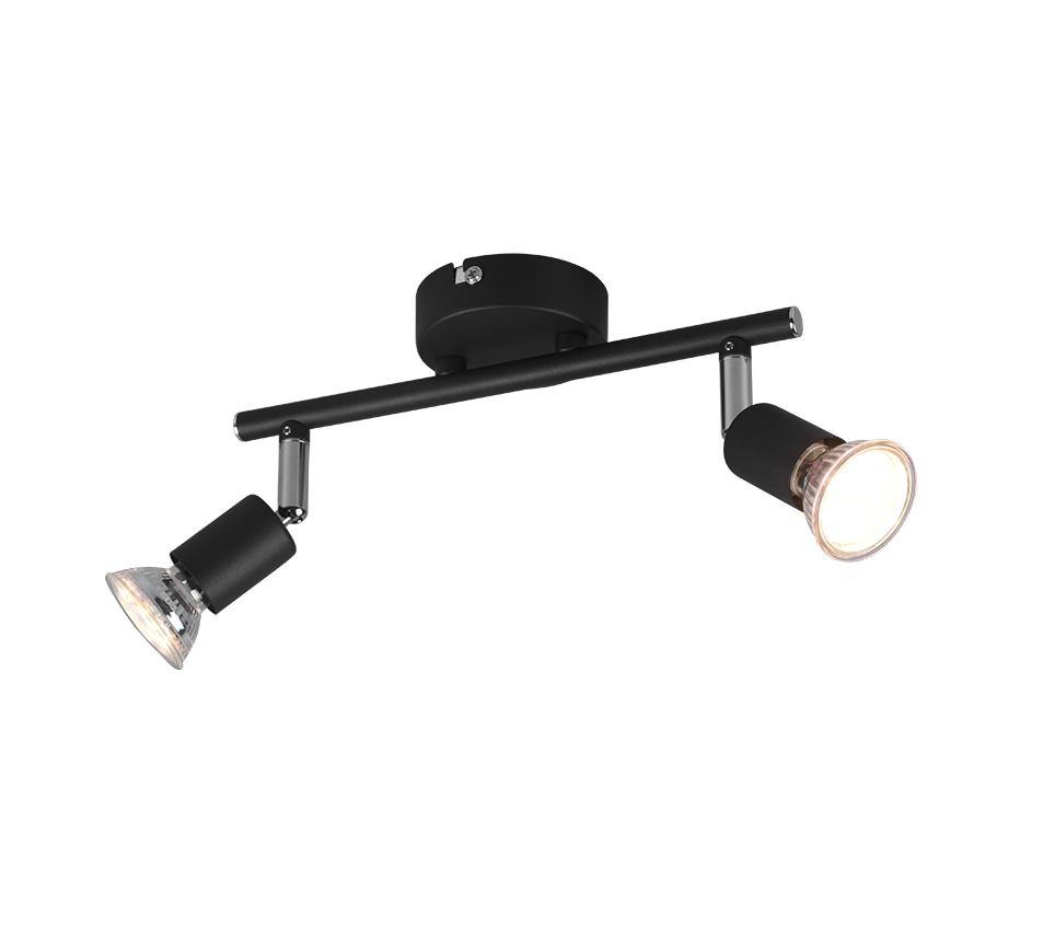 Kohtvalgusti 2 tk GU10 must matte