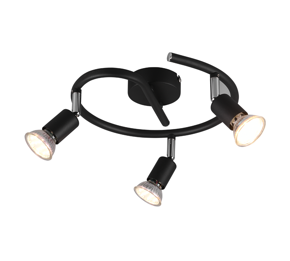 Kohtvalgusti 3 tk GU10 must matte