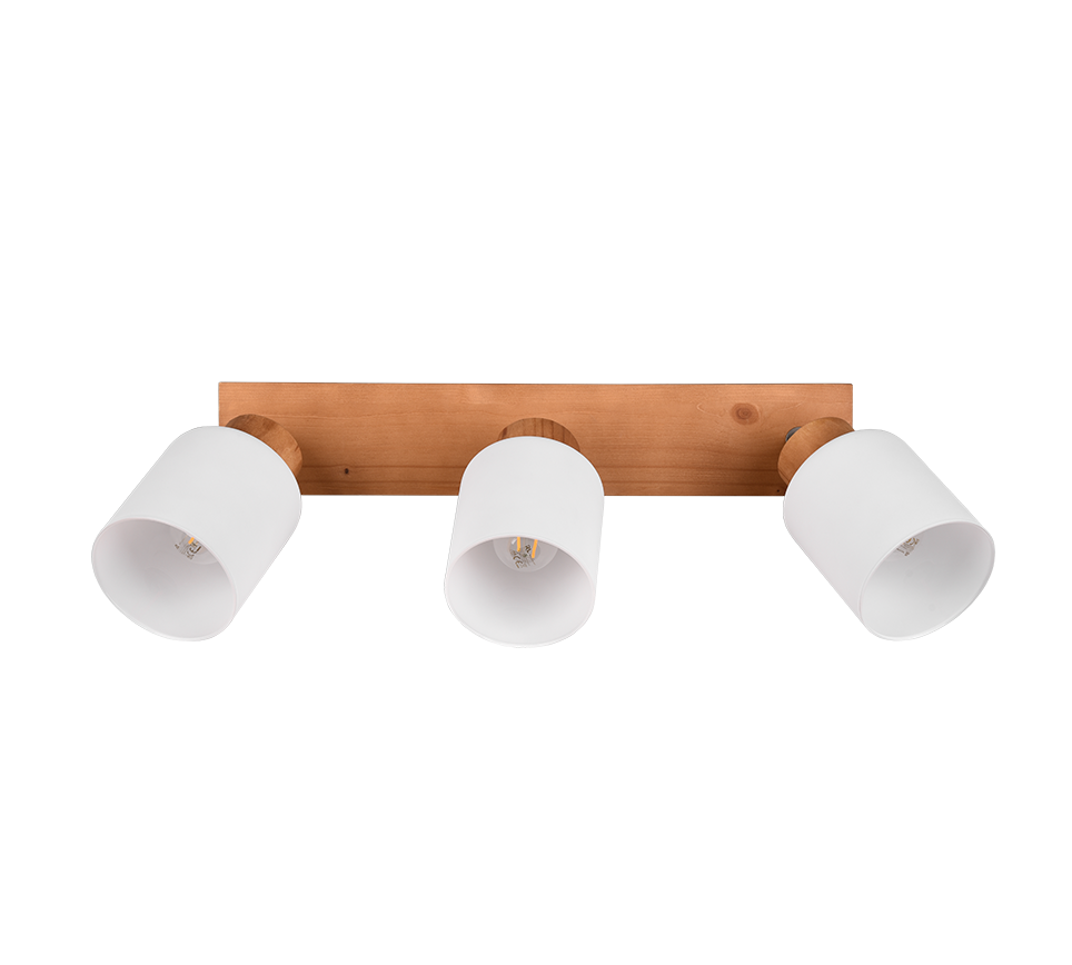 Kohtvalgusti 3 tk E14 puit/valge - Image 4