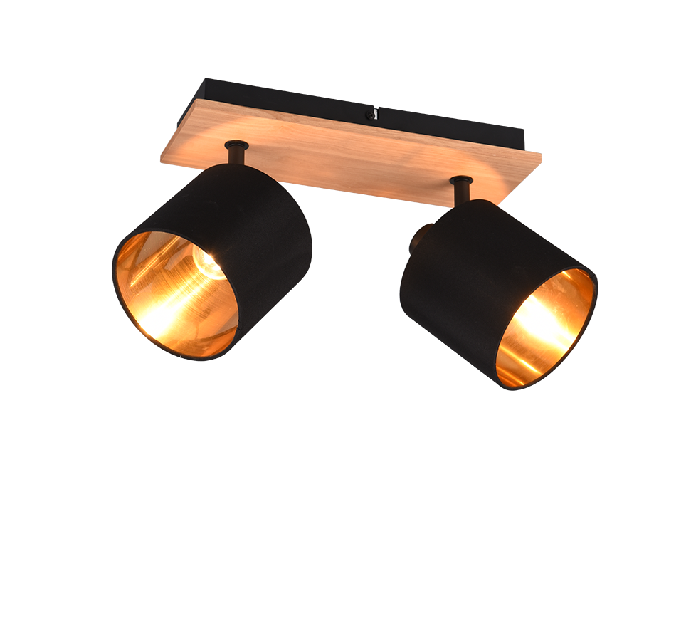 Kohtvalgusti 2 tk E14 puit/matt must