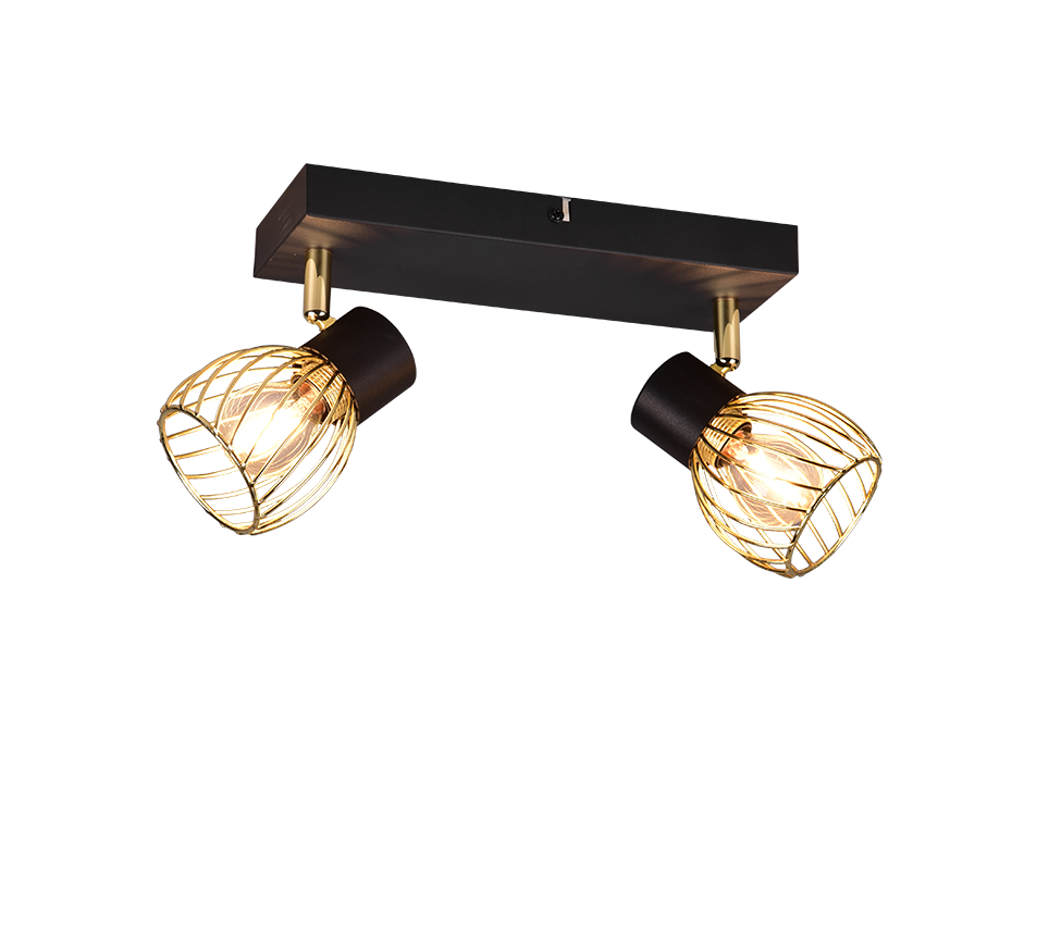 Kohtvalgusti 2 tk E14 matt must/hõbedane messing