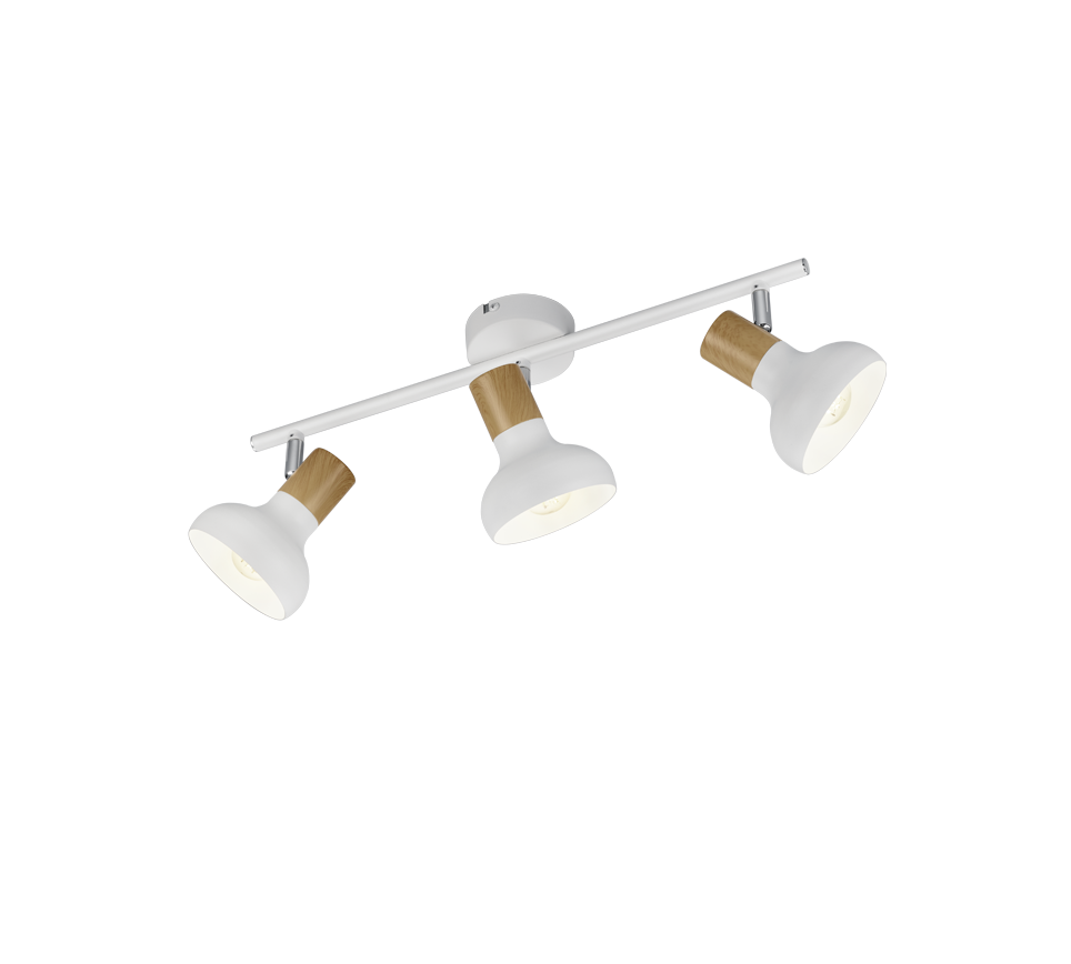 Kohtvalgusti 3 tk E14 matt valge/puit