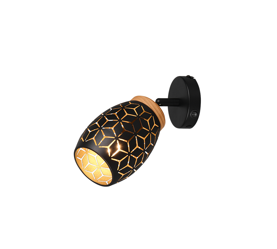 Kohtvalgusti 1 tk E14 matt must/kuld