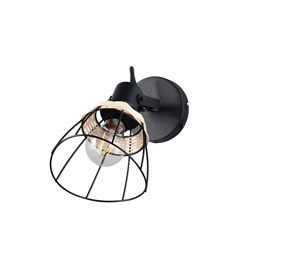 Kohtvalgusti 1 tk E27 matt must/rattan - Image 5