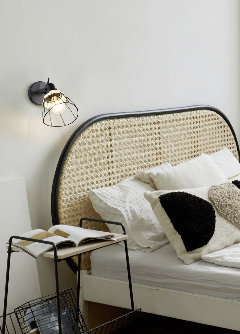 Kohtvalgusti 1 tk E27 matt must/rattan - Image 2