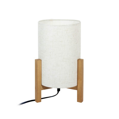 Italux valge puidust lauavalgusti Ones, 25W
