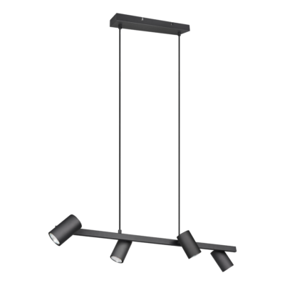 Rippuv valgusti 4-osaline 80 cm GU10 must matte