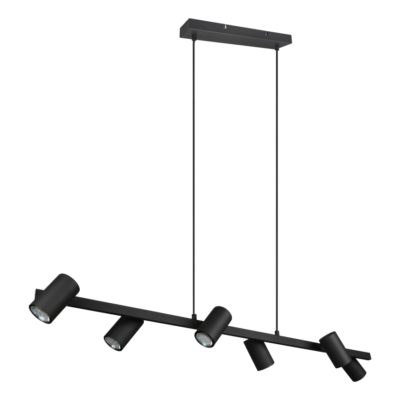 Rippuv valgusti 6 tk 115 cm GU10 must matte