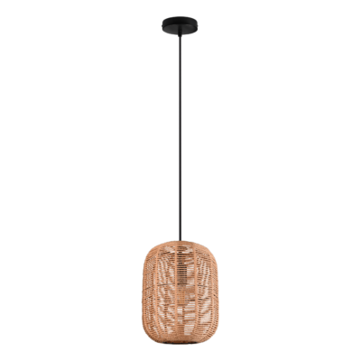 Rippuv valgusti 25 cm E27 must/sisal