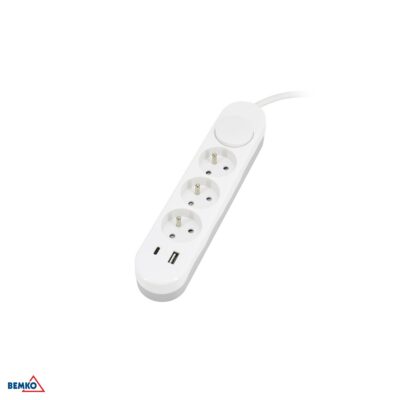 Pikendusjuhe NB 3x 2P+E+OFF 1.5MM x 2.0M + 2x USB (C+A)