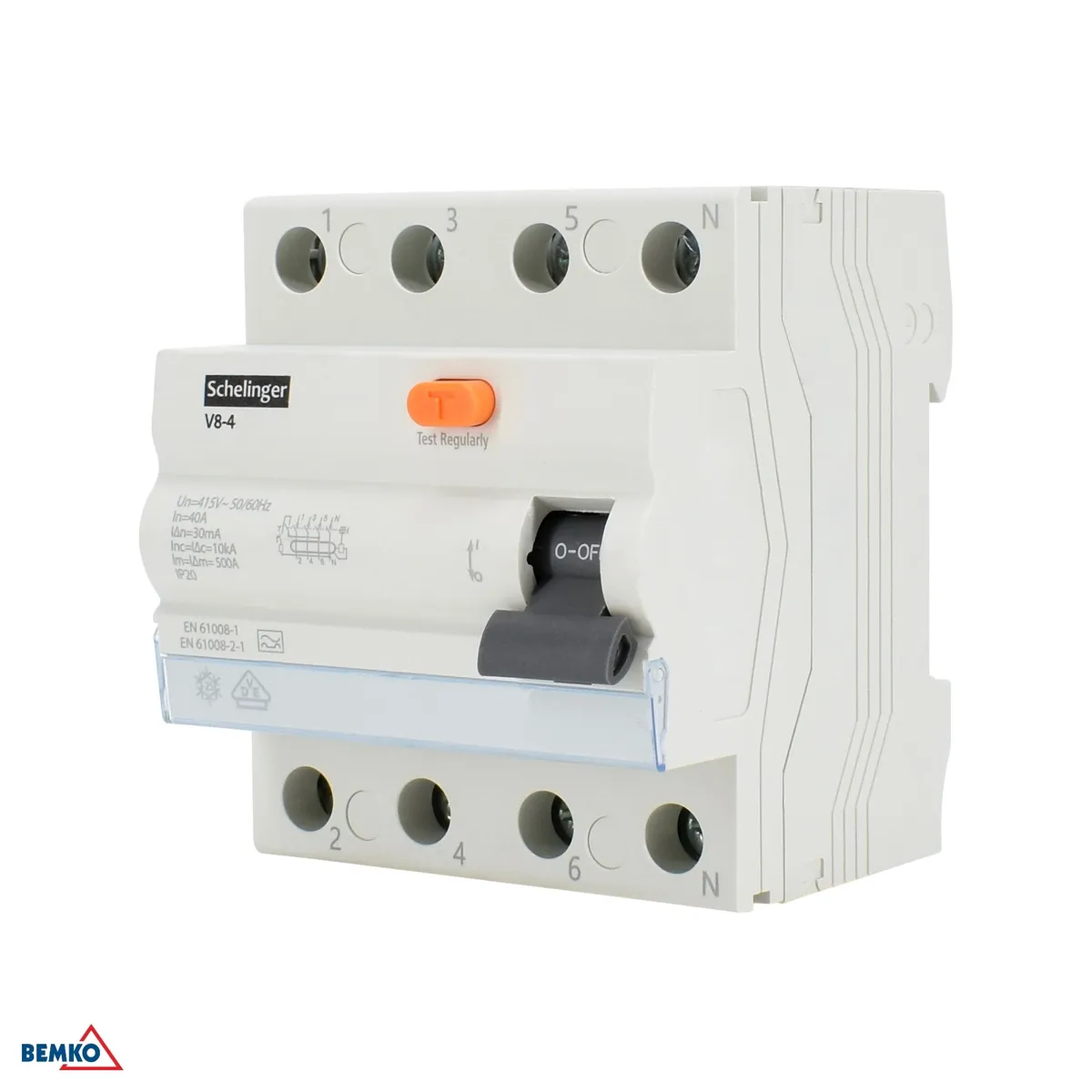 Rikkevoolukaitselüliti A 4P 25A 30mA 10kA VDE SCHELINGER