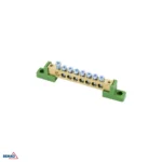 Klemmiliist lamedatel isolaatoritel 8x12 8-pooluseline roheline