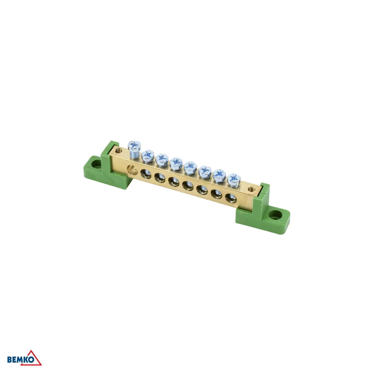 Klemmiliist lamedatel isolaatoritel 8x12 8-pooluseline roheline