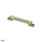 Klemmliist lamedatel isolaatoritel 8x12 10-pooluseline roheline