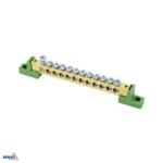 Klemmliist lamedatel isolaatoritel 8x12 12-pooluseline roheline