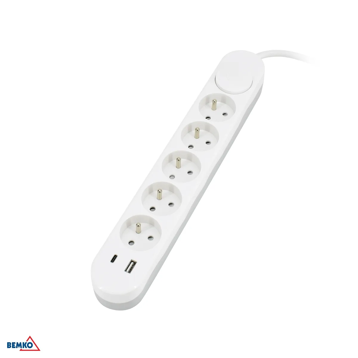 Pikendusjuhe NB 5x 2P+Z+Lüliti 1.5mm x 2.0m + 2x USB (C+A)