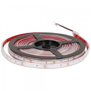 LED riba 2835MW, 600 LED sooja valge, 7,6W/m, geelivaba 8mm, rull 5m, 12V